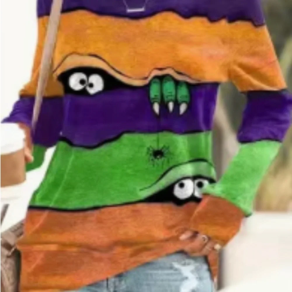 Woman’s Adorable Plus Size Peeking Monster Sweatshirt Size: Various - Picture 5 of 5